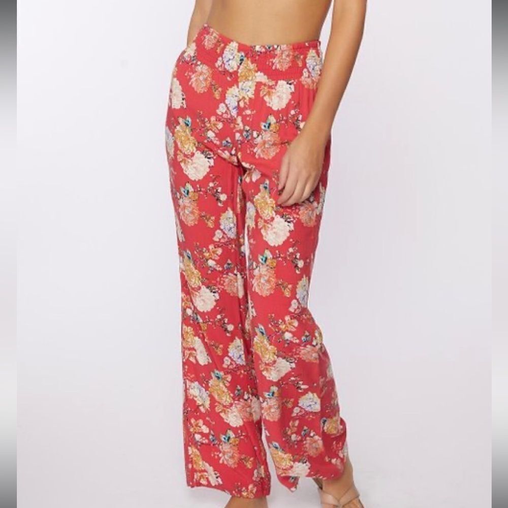 O'Neill | Red Floral Johnny Straight-Leg Pants - Juniors